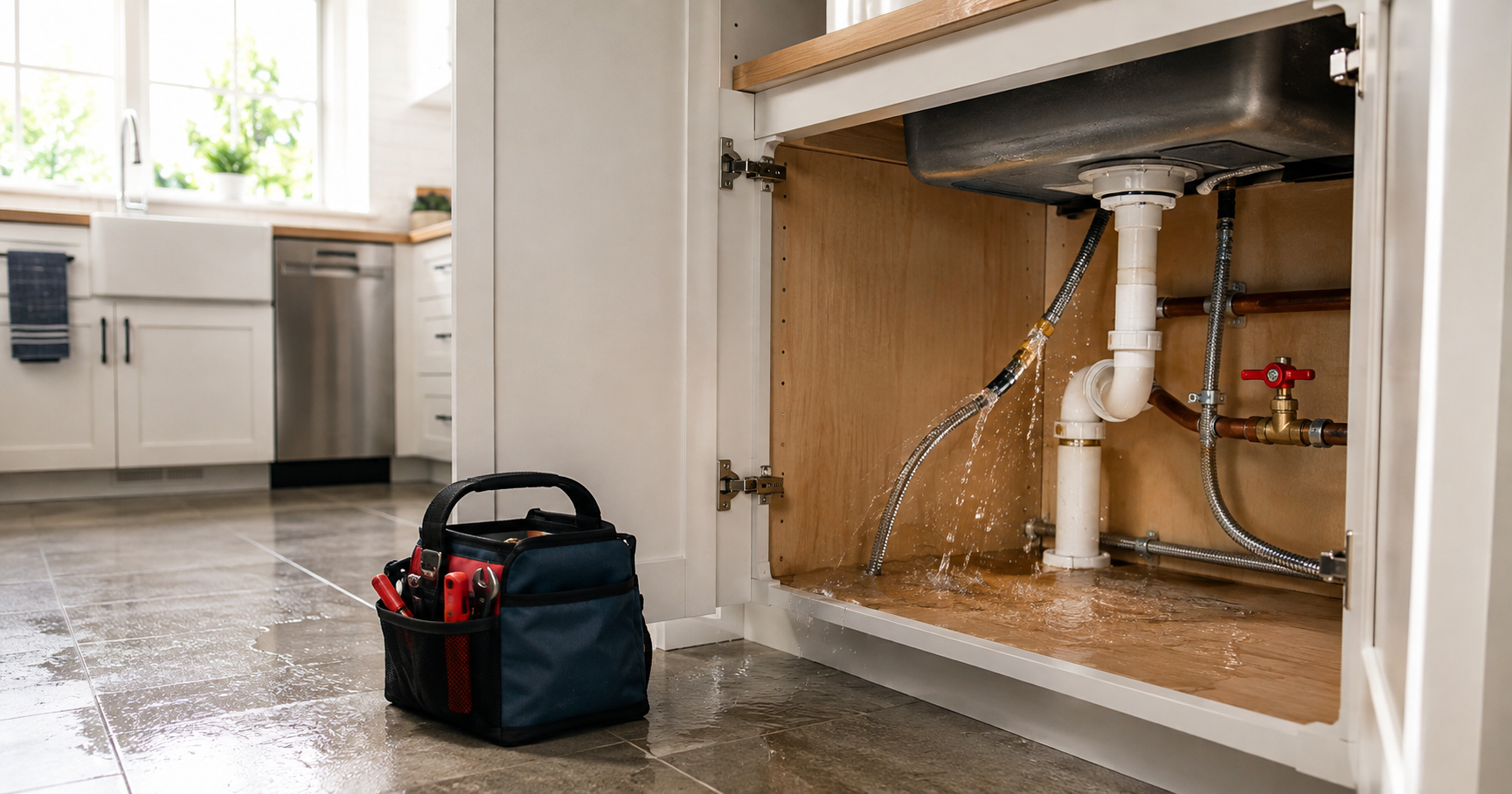 Emergency plumbing leak and repair equipment